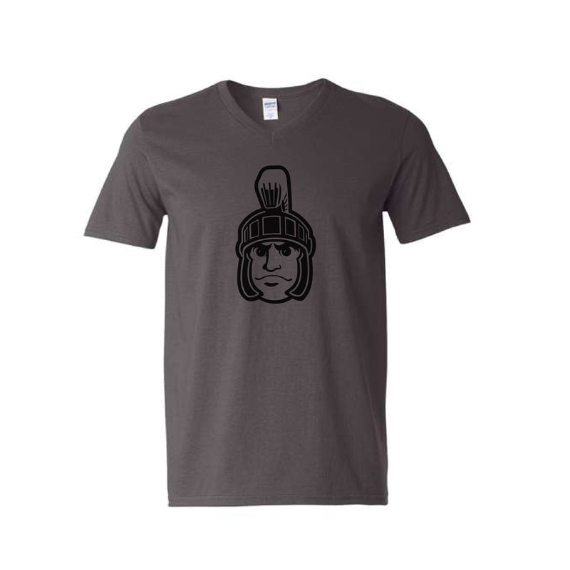 The Sparty Head Outline | Charcoal V-Neck Tee