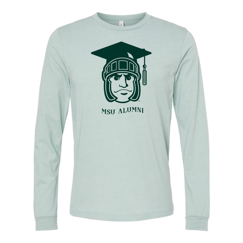 The Sparty Outline Alumni | Heather Dusty Blue Long Sleeve