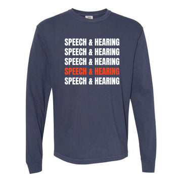 The Speech & Hearing Repeat |  Navy Long Sleeve Tee