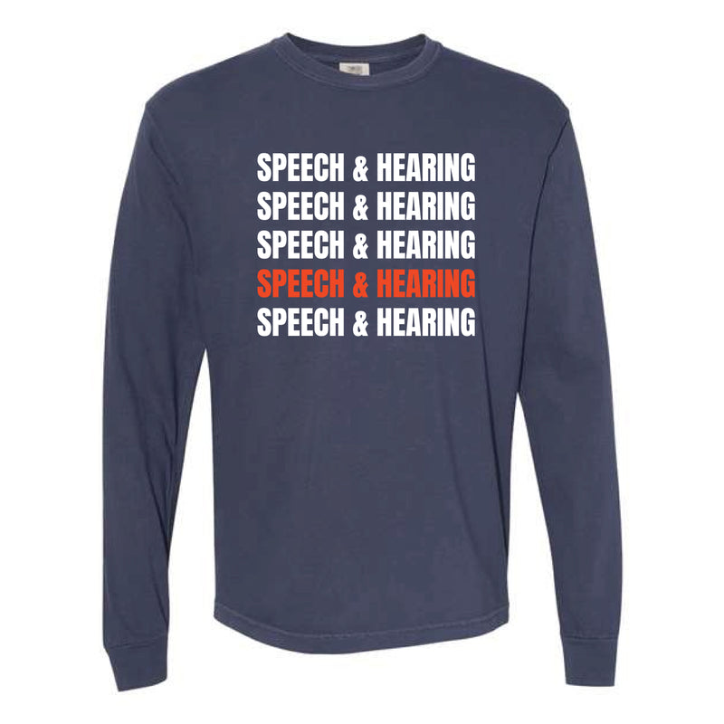 The Speech & Hearing Repeat |  Navy Long Sleeve Tee