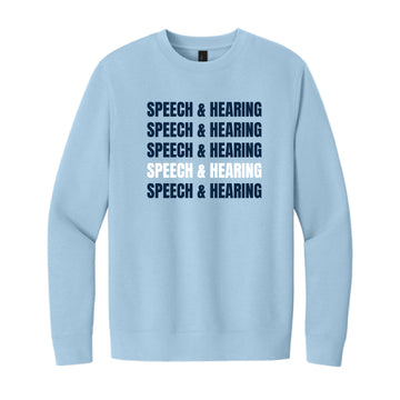 The Speech & Hearing Repeat | Ice Blue Crewneck Sweatshirt