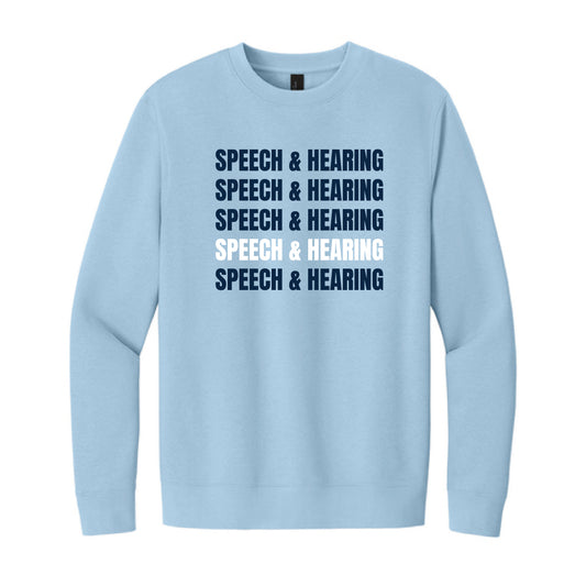 The Speech & Hearing Repeat | Ice Blue Crewneck Sweatshirt