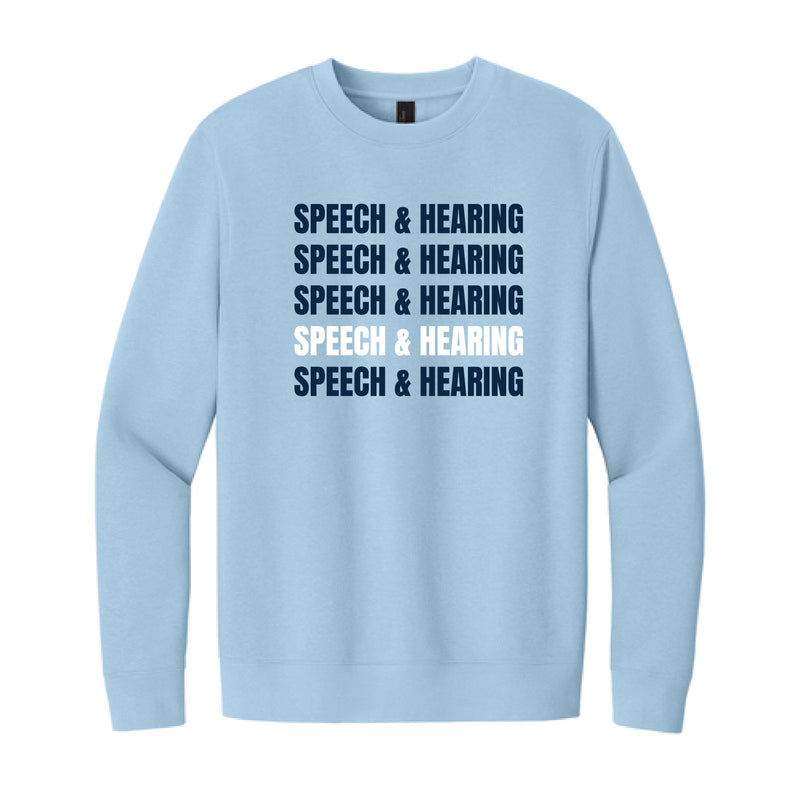 The Speech & Hearing Repeat | Ice Blue Crewneck Sweatshirt