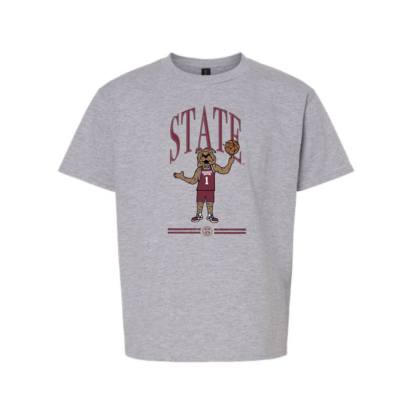 The State Spinning Basketball Bully | Sport Grey Youth Tee