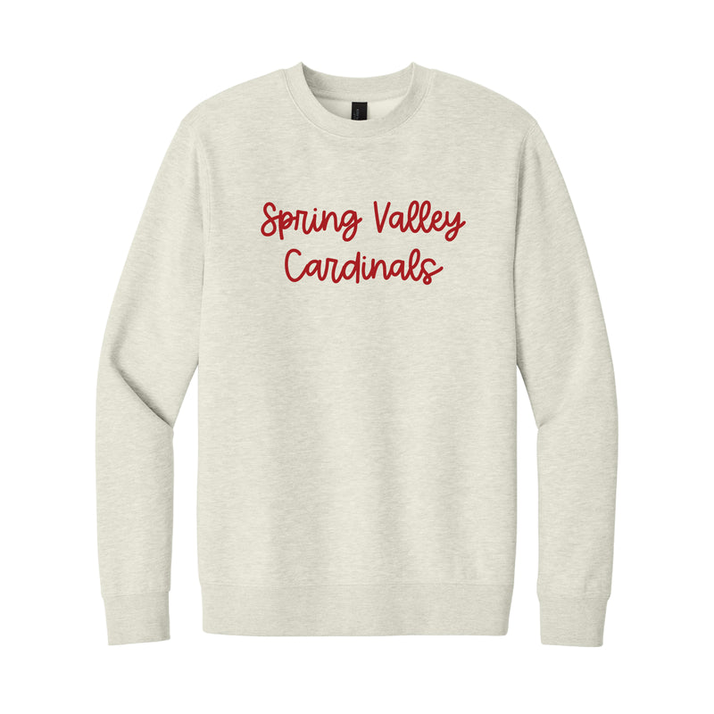 The Spring Valley Cardinals | Embroidered Oatmeal Heather Sweatshirt