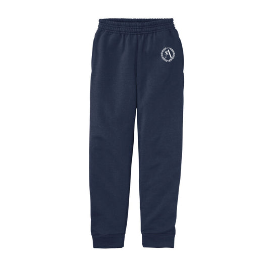 The St. Ann Catholic School Logo | Embroidered Youth Navy Joggers