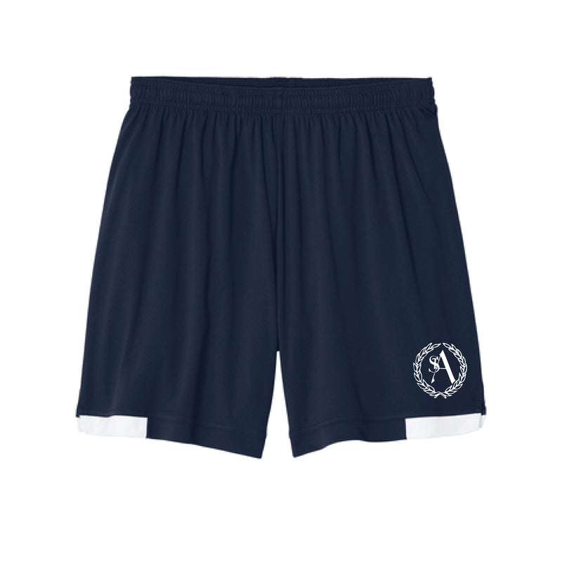 The St. Ann Catholic School Logo | Adult True Navy/ White Shorts