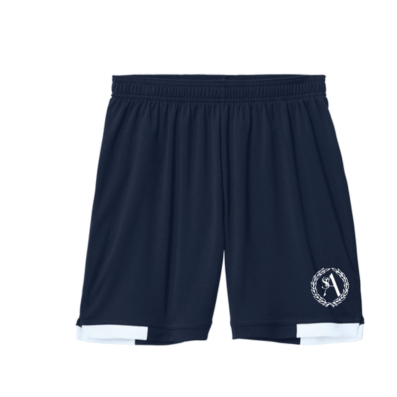 The St. Ann Catholic School Logo | Youth True Navy/ White Shorts