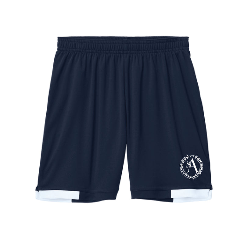 The St. Ann Catholic School Logo | Youth True Navy/ White Shorts