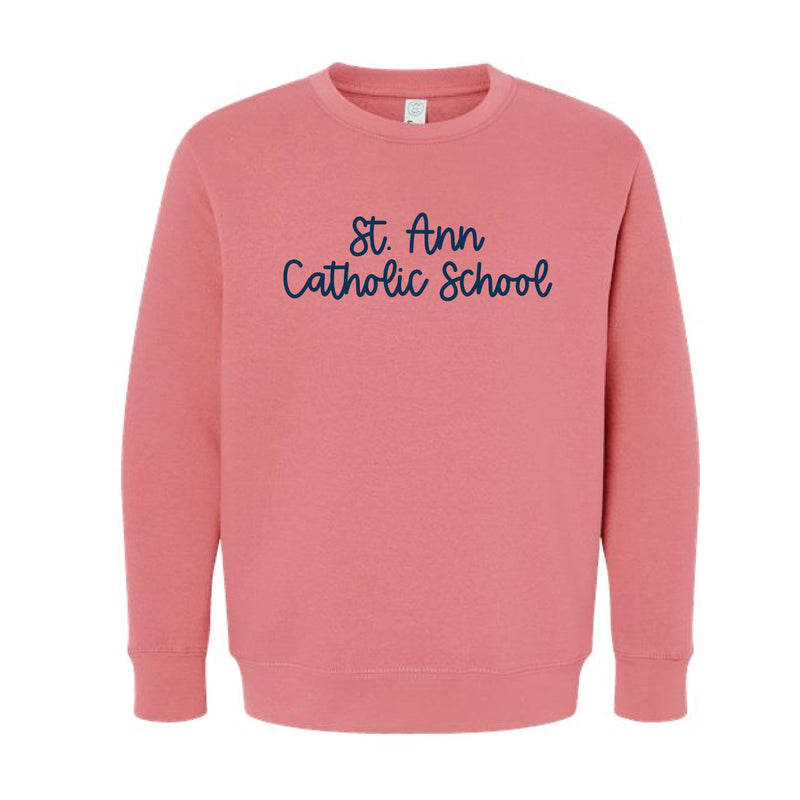 The St. Ann Script | Embroidered Youth Mauvelous Crewneck Sweatshirt
