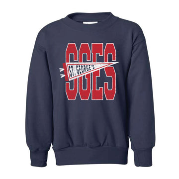 The St. George's Banner | Youth Navy Crewneck Sweatshirt