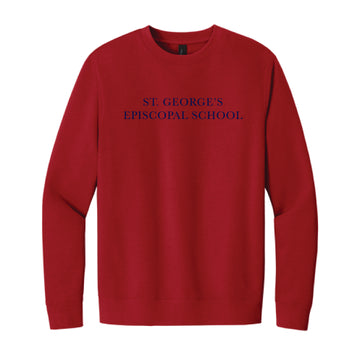 The St. George's Serif | Adult Classic Red Crew neck Sweatshirt