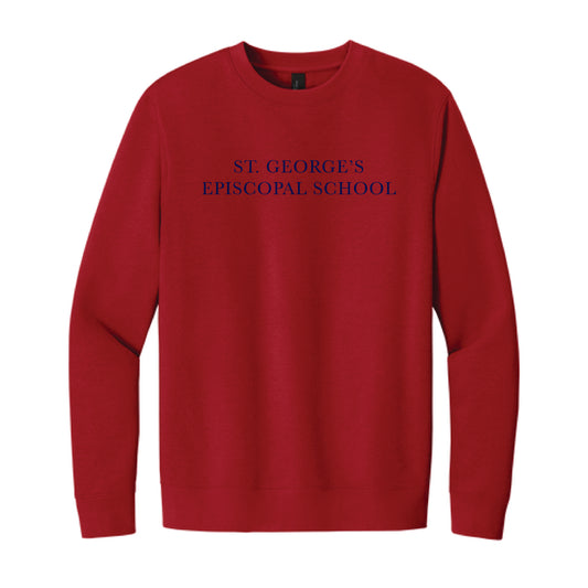 The St. George's Serif | Adult Classic Red Crew neck Sweatshirt