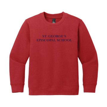 The St. George's Serif | Youth Classic Red Crew neck Sweatshirt