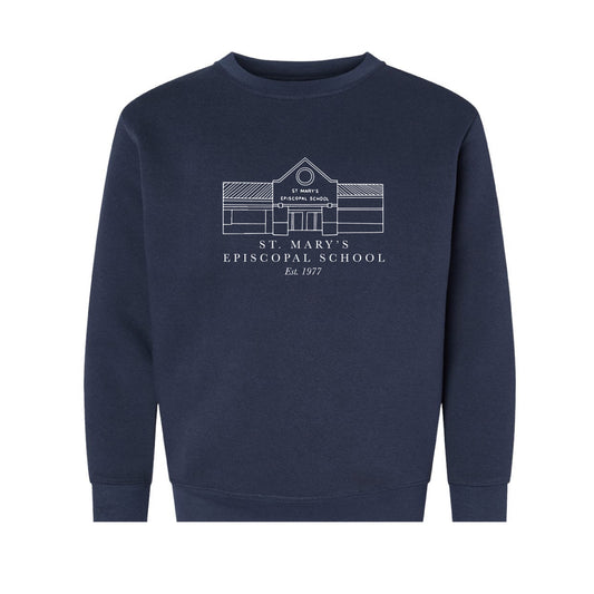 The St. Mary's Building | Navy Youth Crewneck