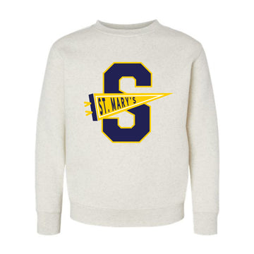 The St. Mary's Pennant | Natural Heather Youth Crewneck Sweatshirt