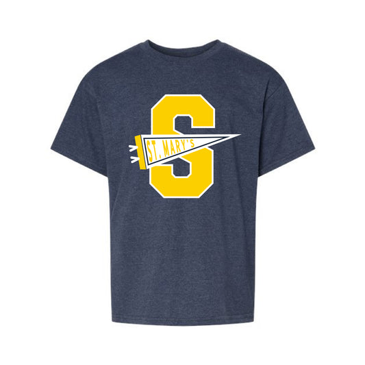 The St. Mary's Pennant | Navy Mist Youth Tee