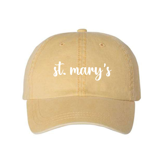 The St. Mary's Script | Embroidered Mustard Sportsman Cap