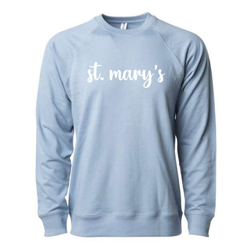 The St. Mary's Script | Misty Blue Crewneck Sweatshirt