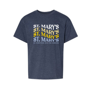 The St. Mary's Wavy | Navy Mist Youth Tee