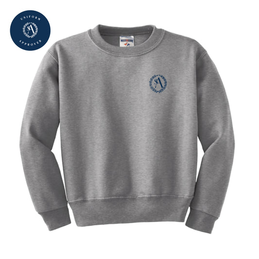 The St. Ann Crest | Embroidered Youth Oxford Crewneck Sweatshirt