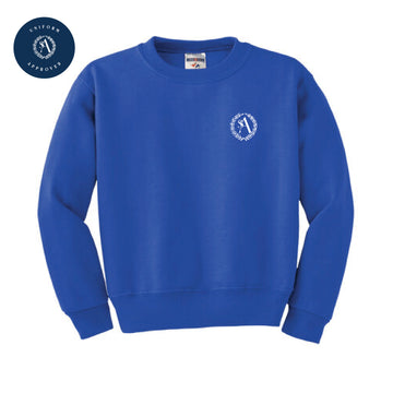 The St. Ann Crest | Embroidered Youth Royal Crewneck Sweatshirt