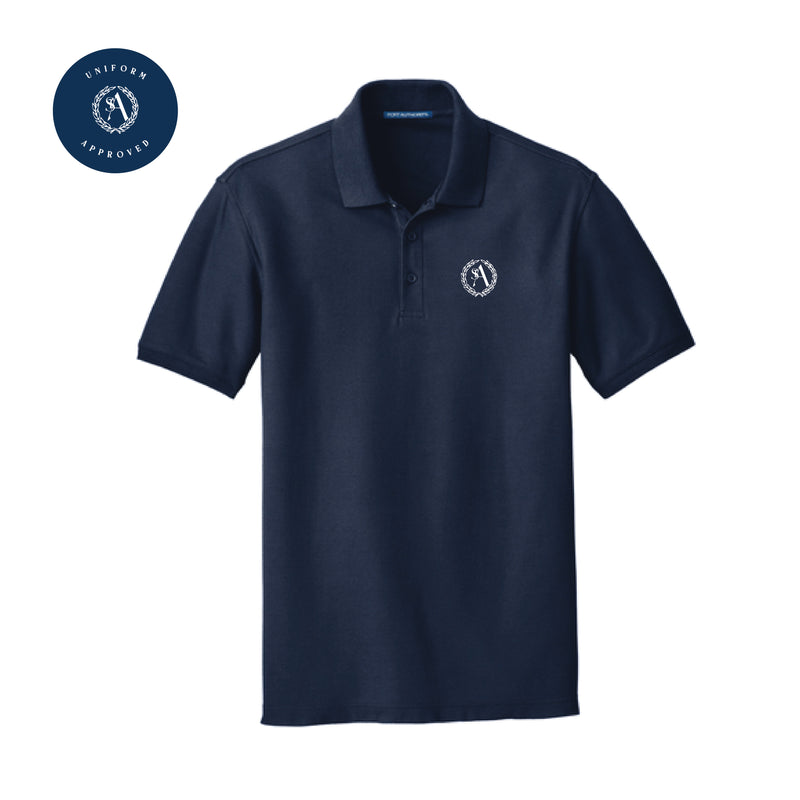 The St. Ann Crest | Embroidered Adult River Blue Navy Polo