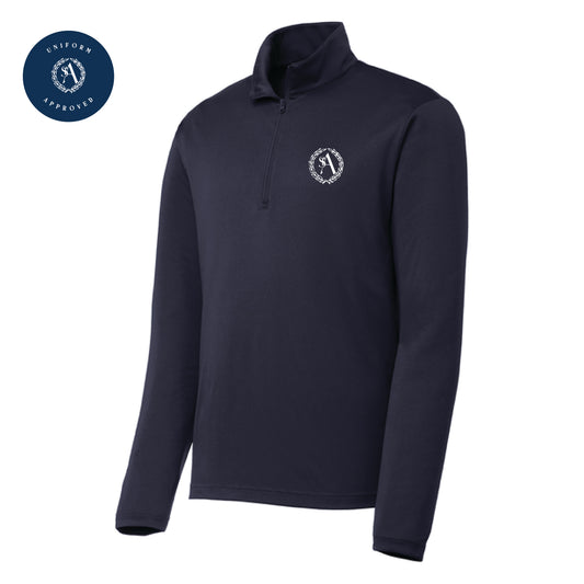 The St. Ann Crest | Embroidered Adult True Navy Performance 1/4-Zip Pullover