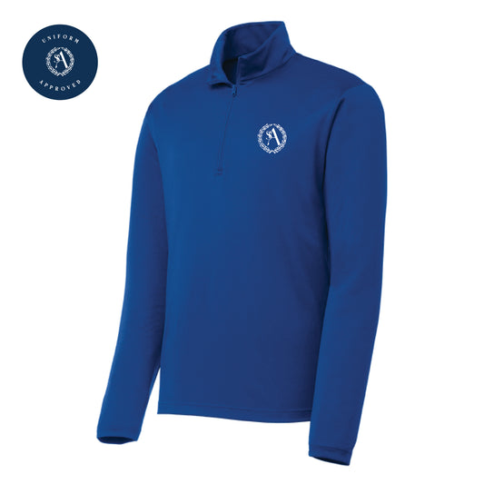The St. Ann Crest | Embroidered Adult True Royal Performance 1/4-Zip Pullover