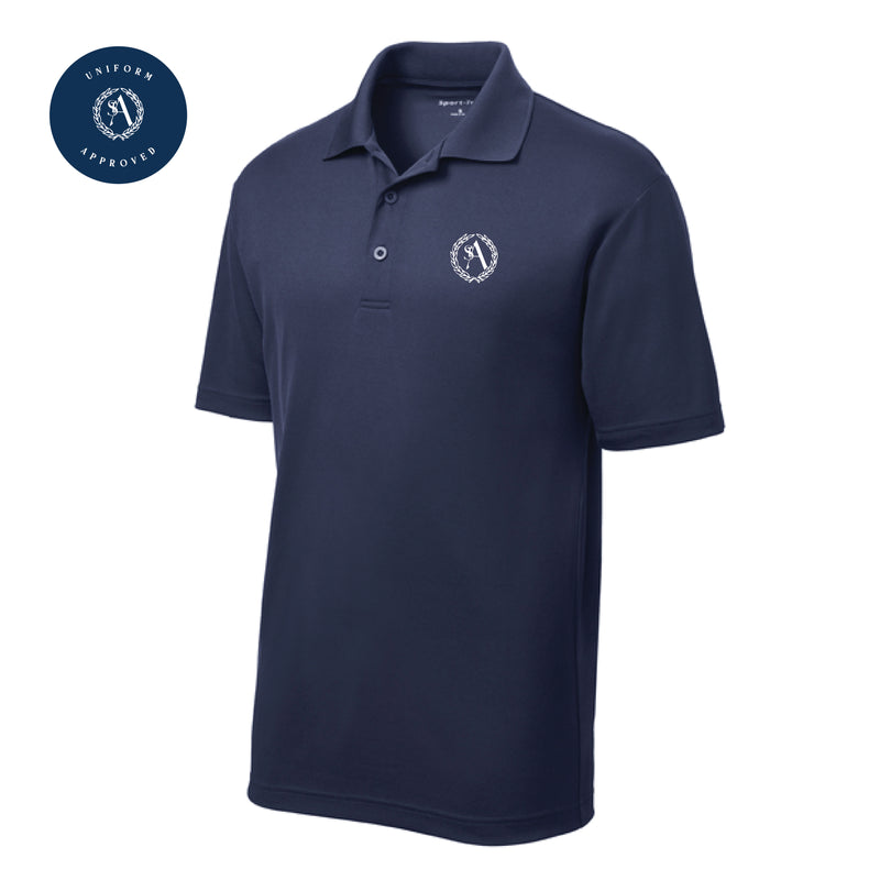 The St. Ann Crest | Embroidered Youth True Navy Performance Polo