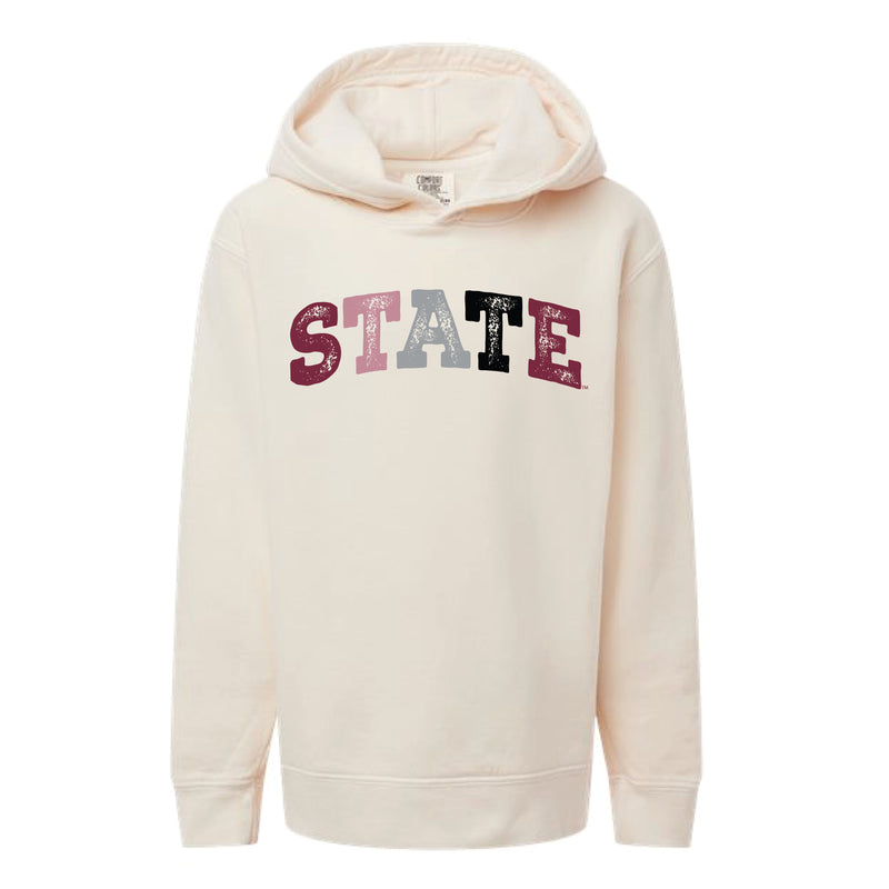The State Arch Multi | Youth Ivory Hoodie
