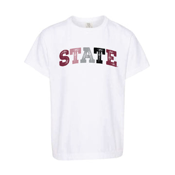 The State Arch Multi | Youth White Tee