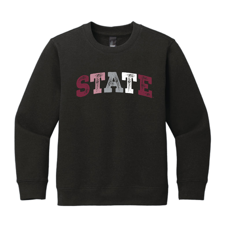 The State Arch Multi | Youth Black Sweatshirt