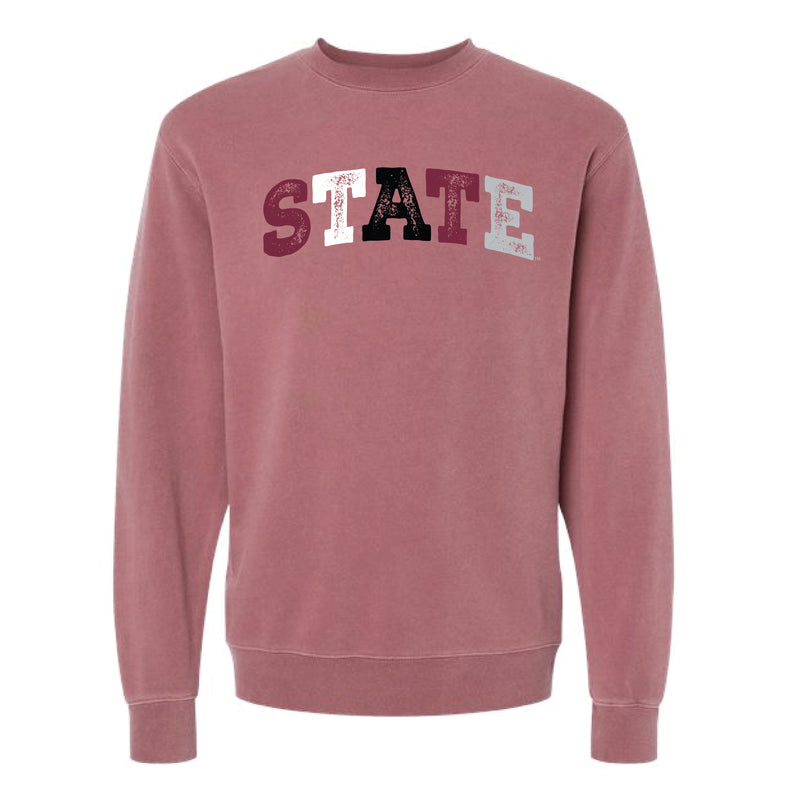 The State Arch Multi | Pigment Maroon Sweatshirt