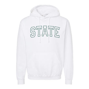 The State Outline | White Hoodie