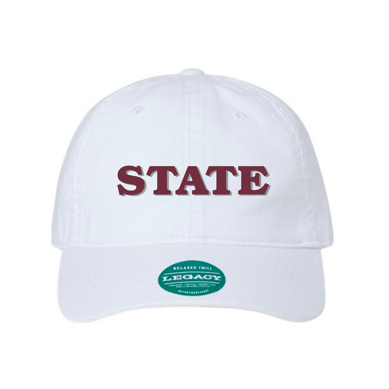 The State Block Embroidered | White Legacy Dad Hat