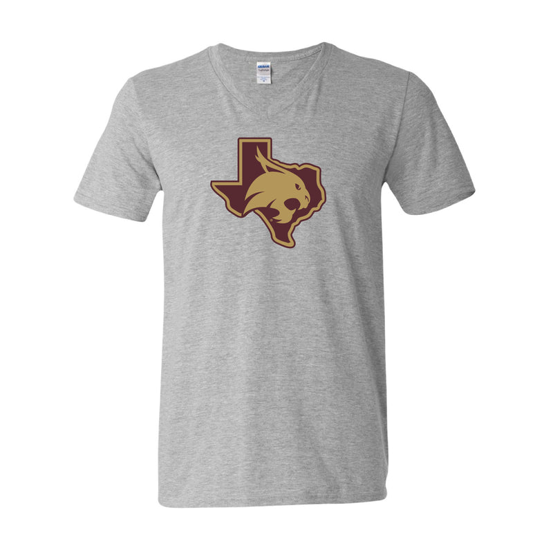 The State of Texas Logo | Sport Grey V-Neck Tee