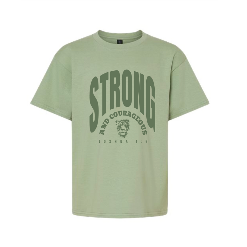 The Strong & Courageous | Sage Youth Tee