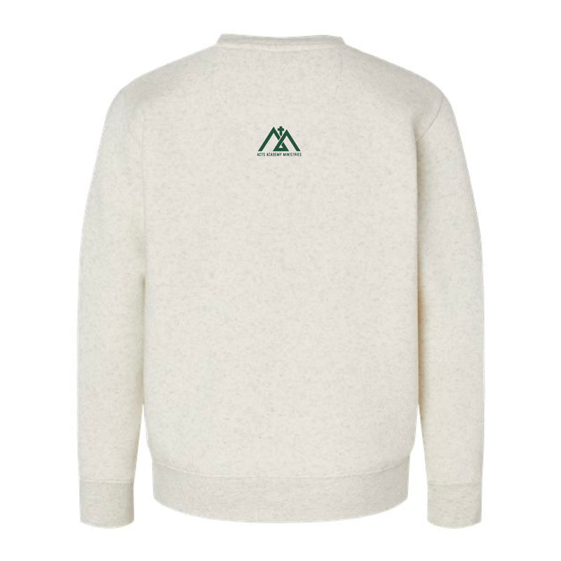 The Strong & Courageous | Natural Heather Youth Crewneck Sweatshirt