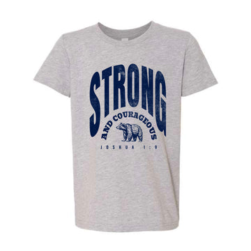 The Strong & Courageous | Athletic Heather Youth Tee
