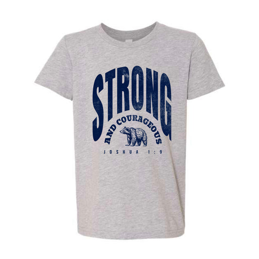 The Strong & Courageous | Athletic Heather Youth Tee