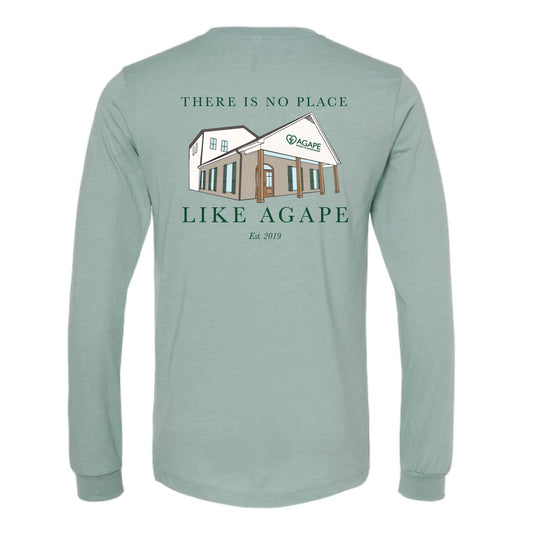 The Support Local Icons | Adult Heather Dusty Blue Long Sleeve