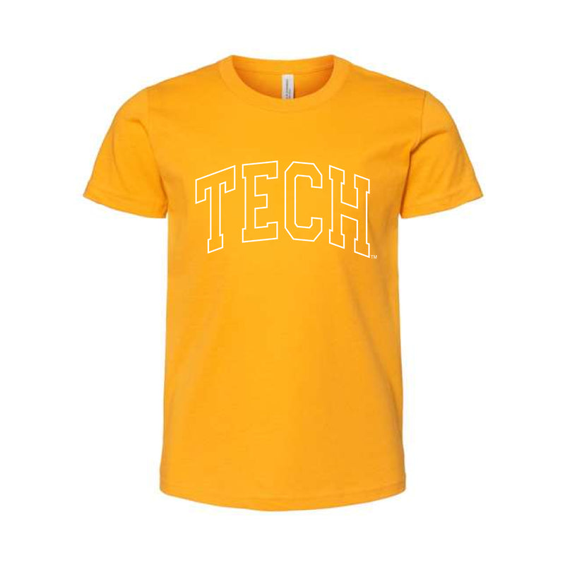 The Tech Outline Arch | Youth Gold Tee