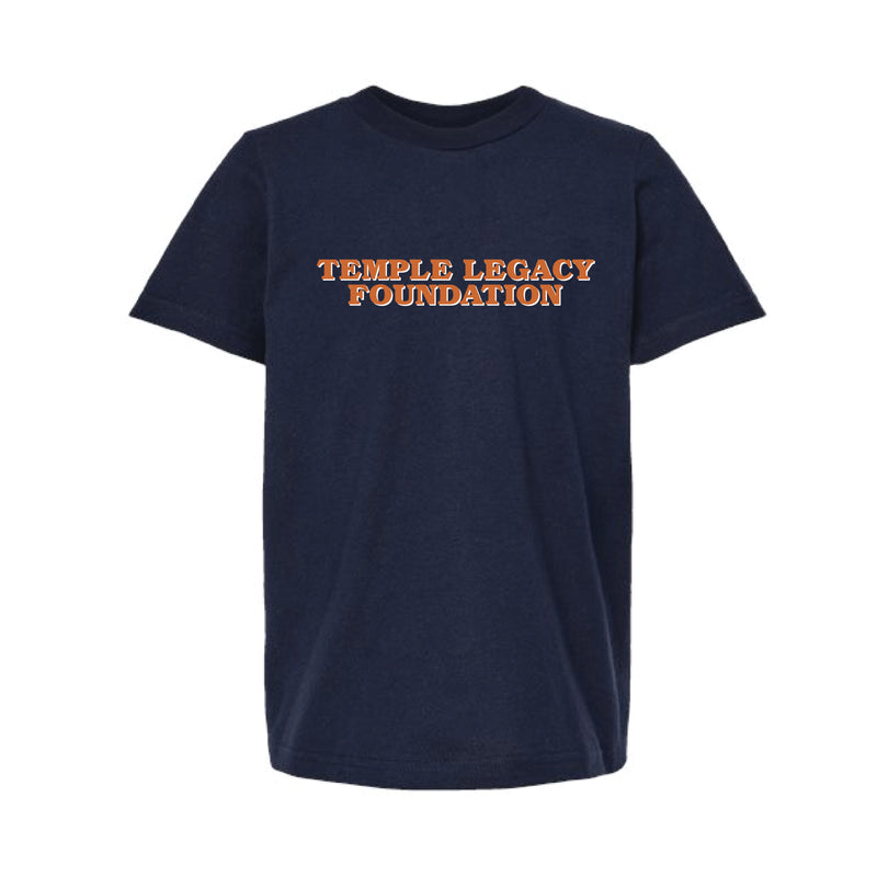 The Temple Legacy Foundation Block | Navy Oversized Youth Tee