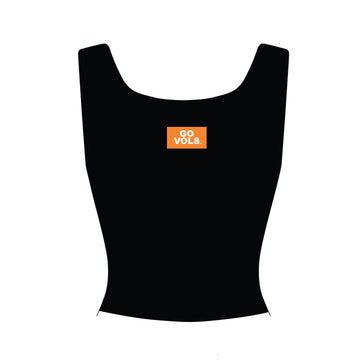 The Alli Ribbed Tank Go Vols Woven Label | Black