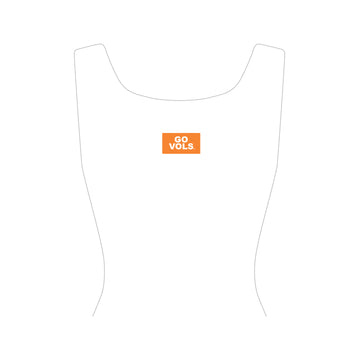 The Alli Ribbed Tank Go Vols Woven Label | White