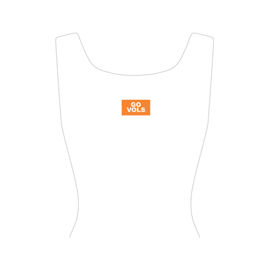 The Alli Ribbed Tank Go Vols Woven Label | White