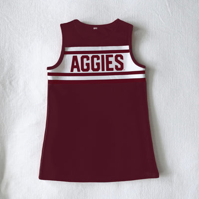 The Texas A&M | Deep Maroon Striped Cheer Dress