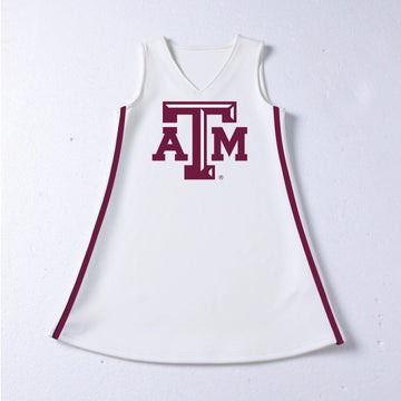 The Texas A&M University | White V-Neck Cheer Dress