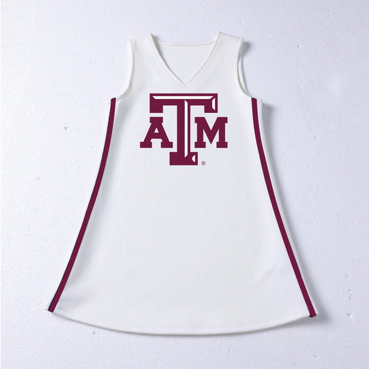 The Texas A&M University | White V-Neck Cheer Dress